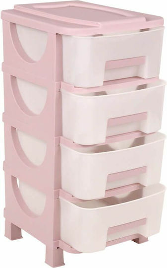 Homeplast Venus Schubladen Kunststoff Rosa 4 Steckplätze 42x38x77cm
