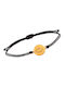 Bracelet silver cord cord gold plated Eye