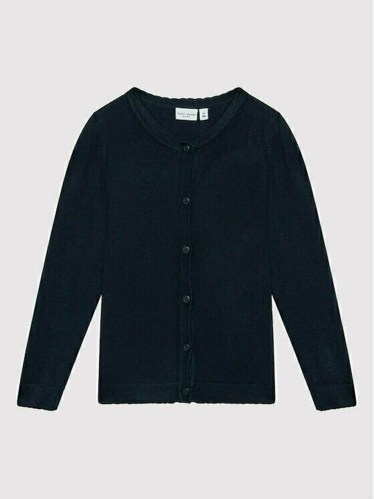 Name It Girls Knitted Cardigan with Buttons Navy Blue