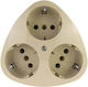 REV T-Shaped Wall Plug 3 Positions Beige