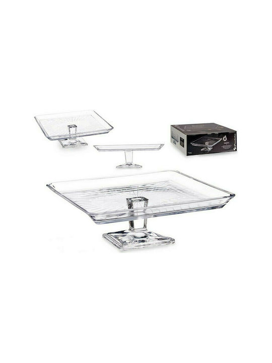 Pasabahce Madlen Suport pentru prăjituri Cristal cu picior transparent 23.7x23.7x8buc