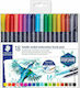 Staedtler Fiber Pen Zeichenstifte Zeichnung Wasser mit Doppelspitze Set 18 Farben