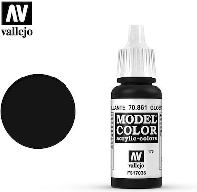 Acrylicos Vallejo Model Color Χρώμα Μοντελισμού Glossy Black 17ml