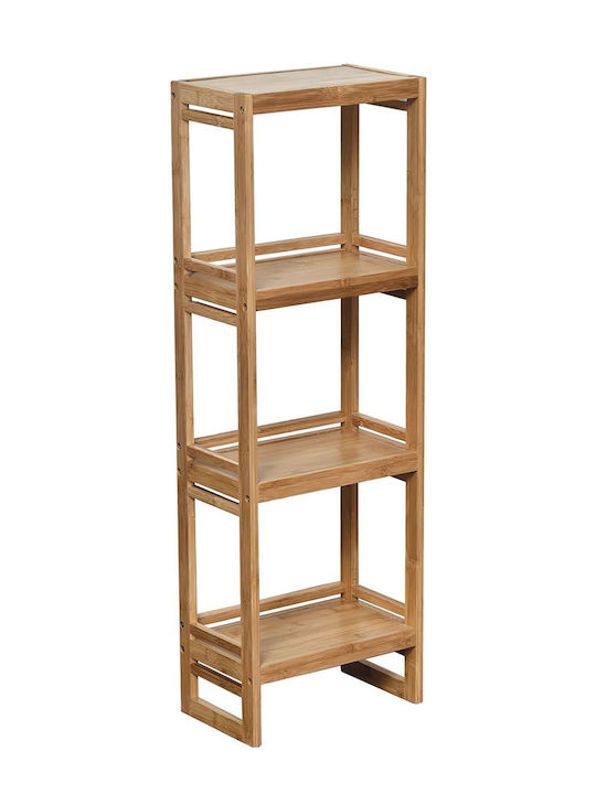 Atmosphera Επιδαπέδια Ραφιέρα Μπάνιου Bamboo με 4 Ράφια 33x20x100cm Καφέ