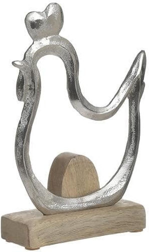Inart Easter Chicken Metallic Silver 22x22x5cm