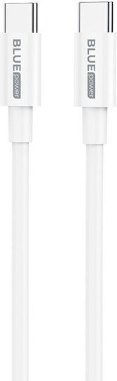 Blue Power USB 2.0 Cable USB-C male - USB-C 100W Λευκό 1m 314528