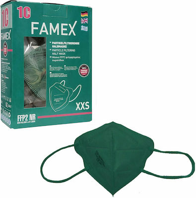 Famex Kids Mask FFP2 NR XXS Mască de protecție FFP2 XXS pentru copii Verde 10buc