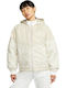 Therma-FIT Icon Clash Women's Running Short Sports Jacket Waterproof and Windproof for Winter with Hood Beige