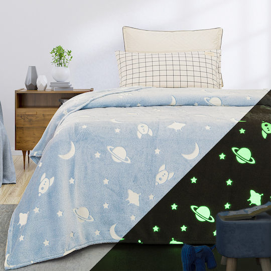 Beauty Home Фосфоресциращо Светлосиньо Детско Одеяло 160x220см 6253КВ