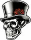 One Design Decorative Stickers Gentleman Skull