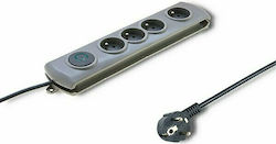 Qoltec Steckdosenleiste 4 Steckdosen mit Kabel 1,5m/ Grau