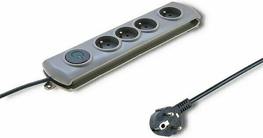 Qoltec Power Strip with Surge Protection 4 Positions with Switch and Cable 1.5m Gray