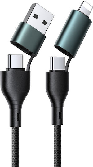 Jellico A8 Braided USB to Lightning / Type-C 1m Cable (34.912.0874)