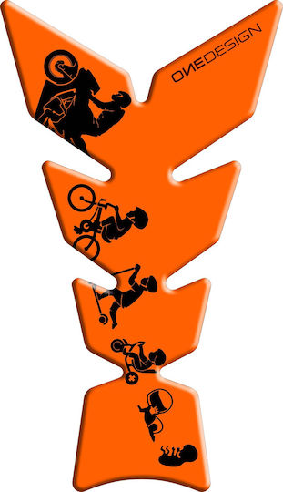 One Design Αυτοκόλλητο Προστατευτικό Ρεζερβουάρ Onedesign Biker's Evolution Fluo Πορτοκαλί