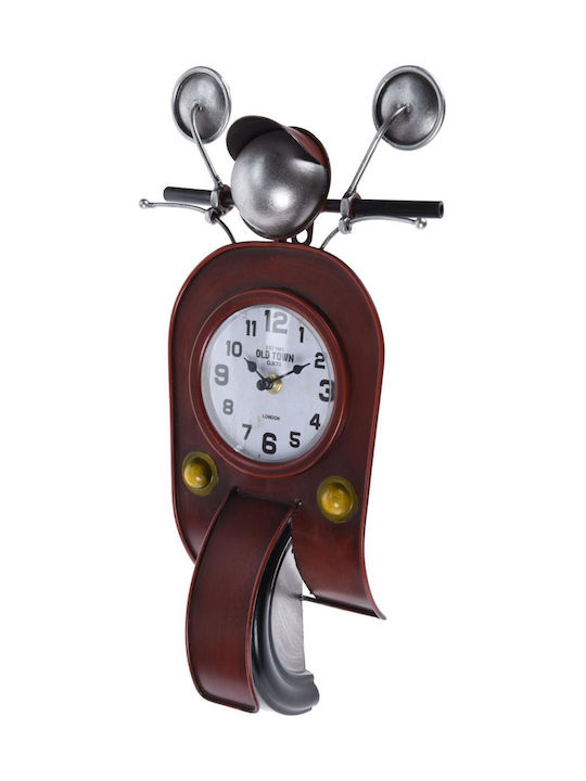 Tabletop Clock with Indicators Metal Burgundy Y36300140