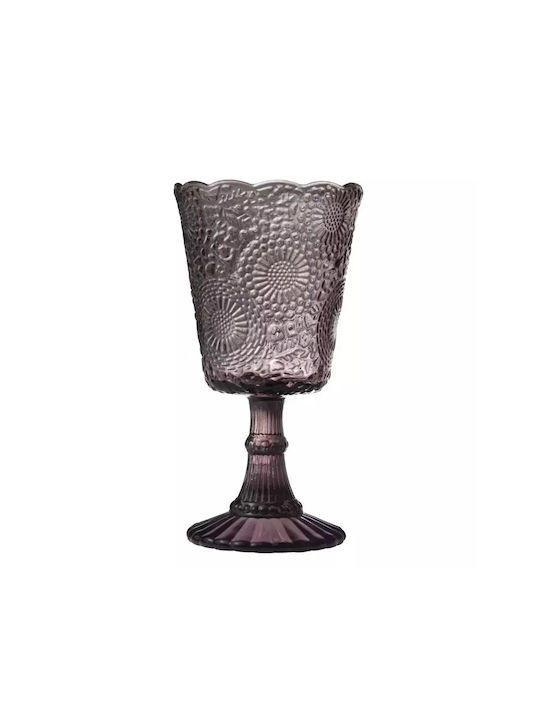 HFA Vintage Set of Glasses for White and Red Wine made of Glass in Purple Color Stemmed 300ml 6pcs