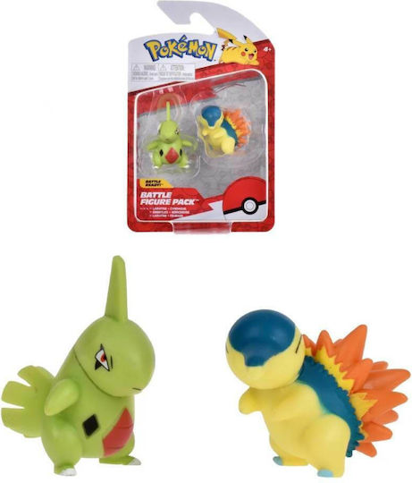 Jazwares Miniatur-Spaßspielzeug Helden Larvitar & Cyndaquil Pokemon Für 4+ Jahre 4cm Mehrfach