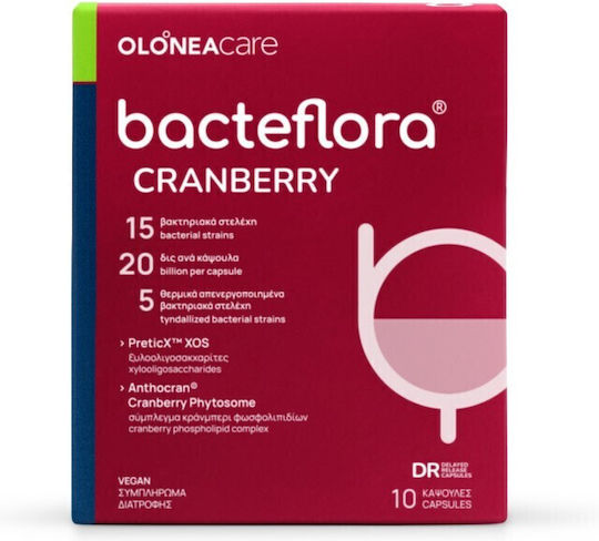 Olonea Bacteflora Cranberry with Probiotics and Prebiotics 10 veg. caps