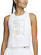 Nike Women's Athletic Cotton Blouse Sleeveless White