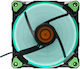 Halo Case Fans 120mm (1200rpm / 38cfm) with Green LED Colour and Connection 3-Pin / 4-Pin Molex