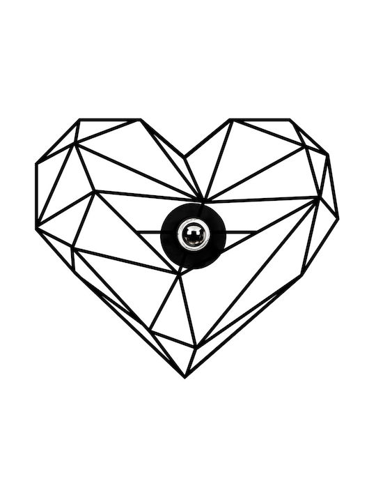 Megapap Heart Φωτιστικό Τοίχου Μαύρο 47x40x12εκ. Megapap Heart Φωτιστικό Τοίχου Μαύρο 47x40x12εκ.