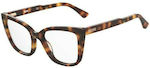 Moschino Plastic Eyeglass Frame Butterfly Brown Tortoise MOS603 05L