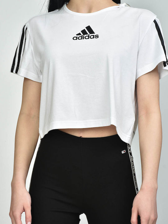 Adidas Κοντομάνικη Γυναικεία Μπλούζα Λευκή
