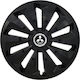 Jestic Car Hubcap Set Fox Ring with Mitsubishi Emblem 15" 4pcs Black