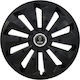 Jestic Car Hubcap Set Fox Ring with Saab Emblem 15" 4pcs Black