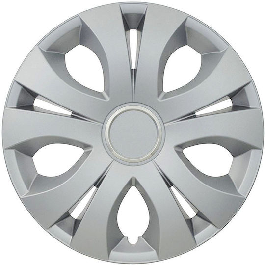 Jestic Car Hubcap Set Top Ring 17" 1pc Silver