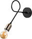 Opviq Vintage Lamp Wall with Socket E27 Black 12x12cm