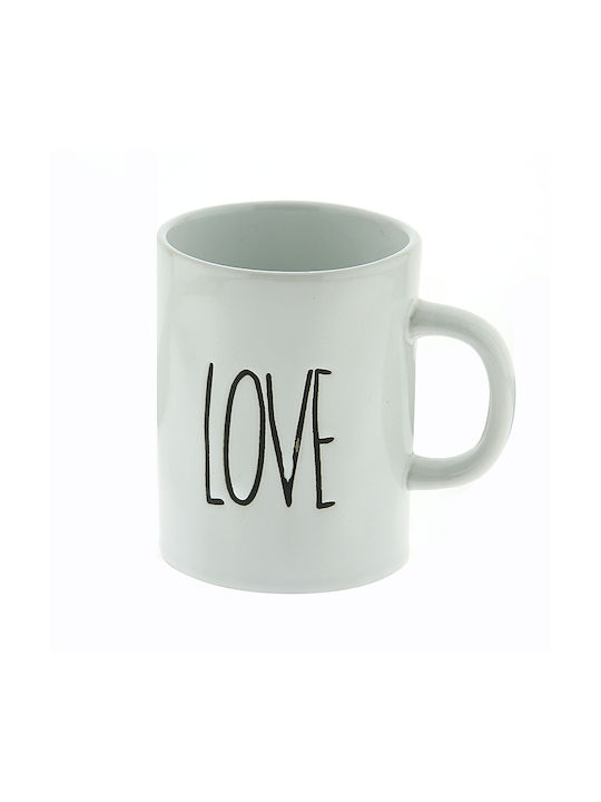 Love Cană Ceramică Albă 450ml 1buc