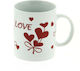 Love Cană Ceramică Albă 340ml 1buc