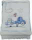 Beboulino Blanket Nursery Swaddling Blankets Cars Knitted White 90x100cm