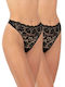 Damen Zeichenfolge 2Pack mit Spitze Schwarz
