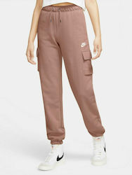 Nike Sportswear Essentials Παντελόνι Γυναικείας Φόρμας με Λάστιχο Rose Whisper