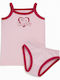 Beboulino Kids' Set Brief with Undershirt Pink 2pcs