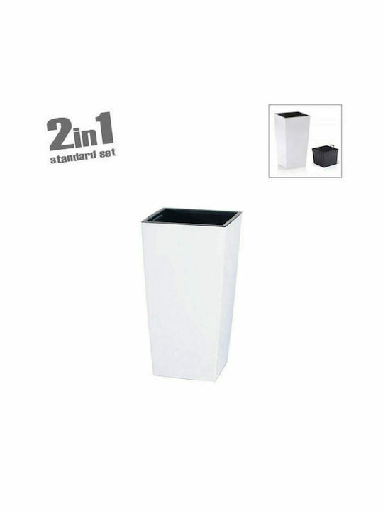 Marhome Urbi Square Pot White 26.5x26.5x50cm 7-28-265-1 09-DURS265-S449