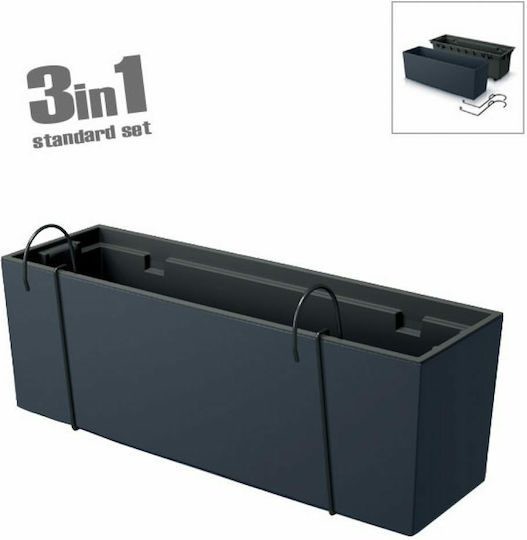 Marhome Urbi Case Кутия за саксии Пластмаса Въглени 58x18x19.5см.