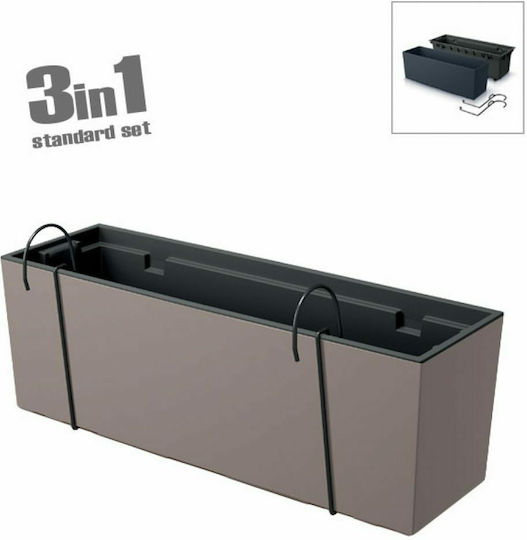 Marhome Urbi Case Ζαρντινιέρα Πλαστική Mocca 58x18x19.5εκ.