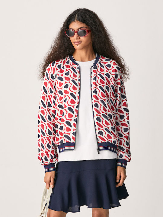 Louisa Κοντό Γυναικείο Bomber Jacket Κόκκινο