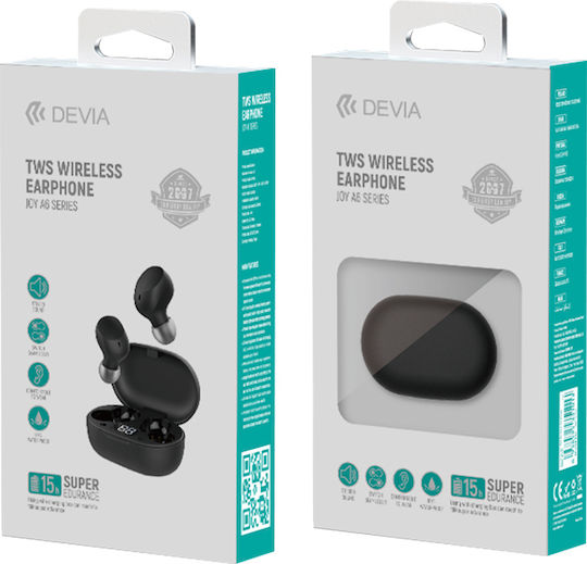 Devia Joy A6 Series In-ear Bluetooth Handsfree Earphones with Charging Case Black