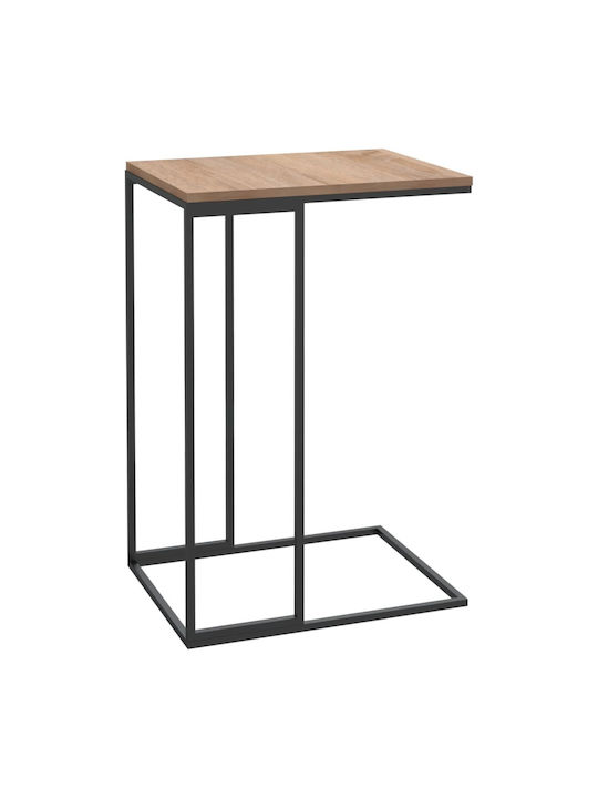 Rectangular Side Table Natural - Black L40xW30xH59cm