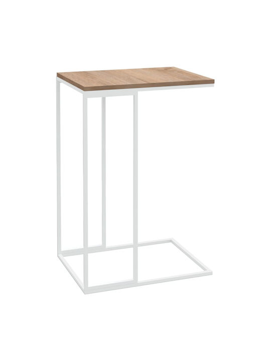 Rectangular Side Table Natural - White L40xW30xH59cm