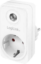 LogiLink Μονή Εξωτερική Πρίζα Ρεύματος με Αισθητήρα Φωτός Λευκή
