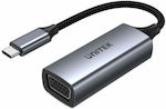 Unitek Convertor USB-C masculin în VGA feminin Gri (V1413A)