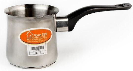 Homestyle Coffee Pot made of Stainless Steel Ν.4 in Silver Color
