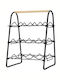 Freistehend Flaschenhalter Metallisch für 9 Flaschen Schwarz 33x29x46εκ.
