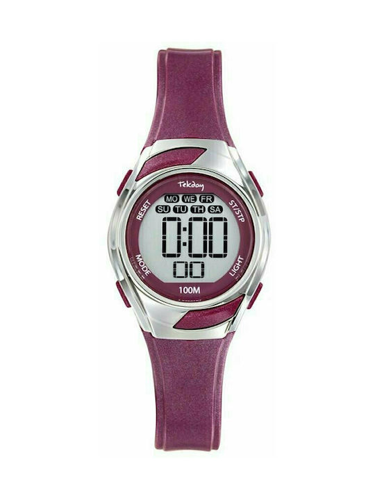 Tekday Kids Digital Watch with Rubber/Plastic Strap Purple