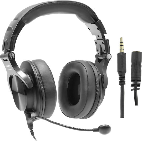 Plugger DJH40M Надушници Мултимедийни слушалки с микрофон и връзка 3,5 мм жак в Черен цвят
